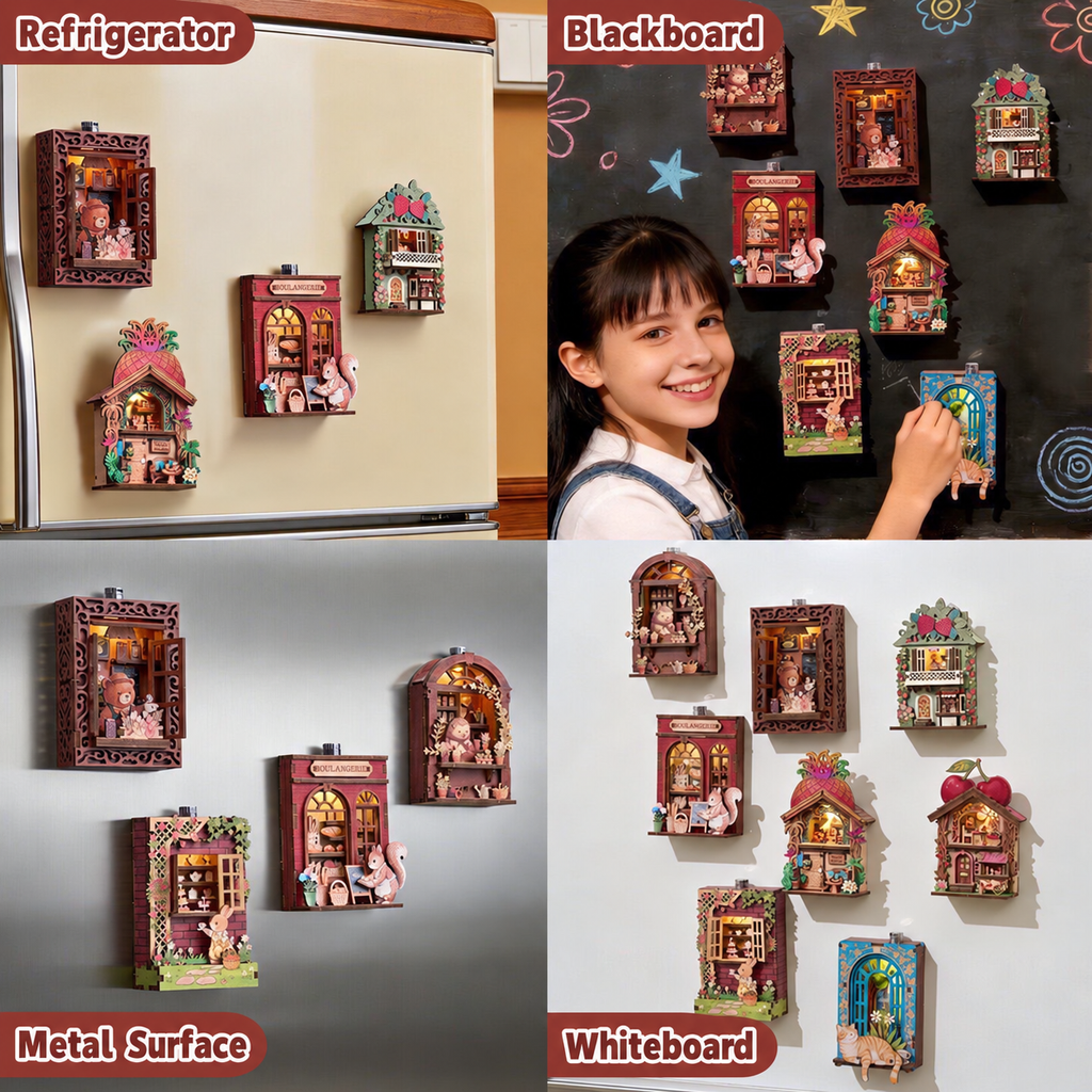 Cherrywood Lane – DIY Mini House Fridge Magnet with LED Light