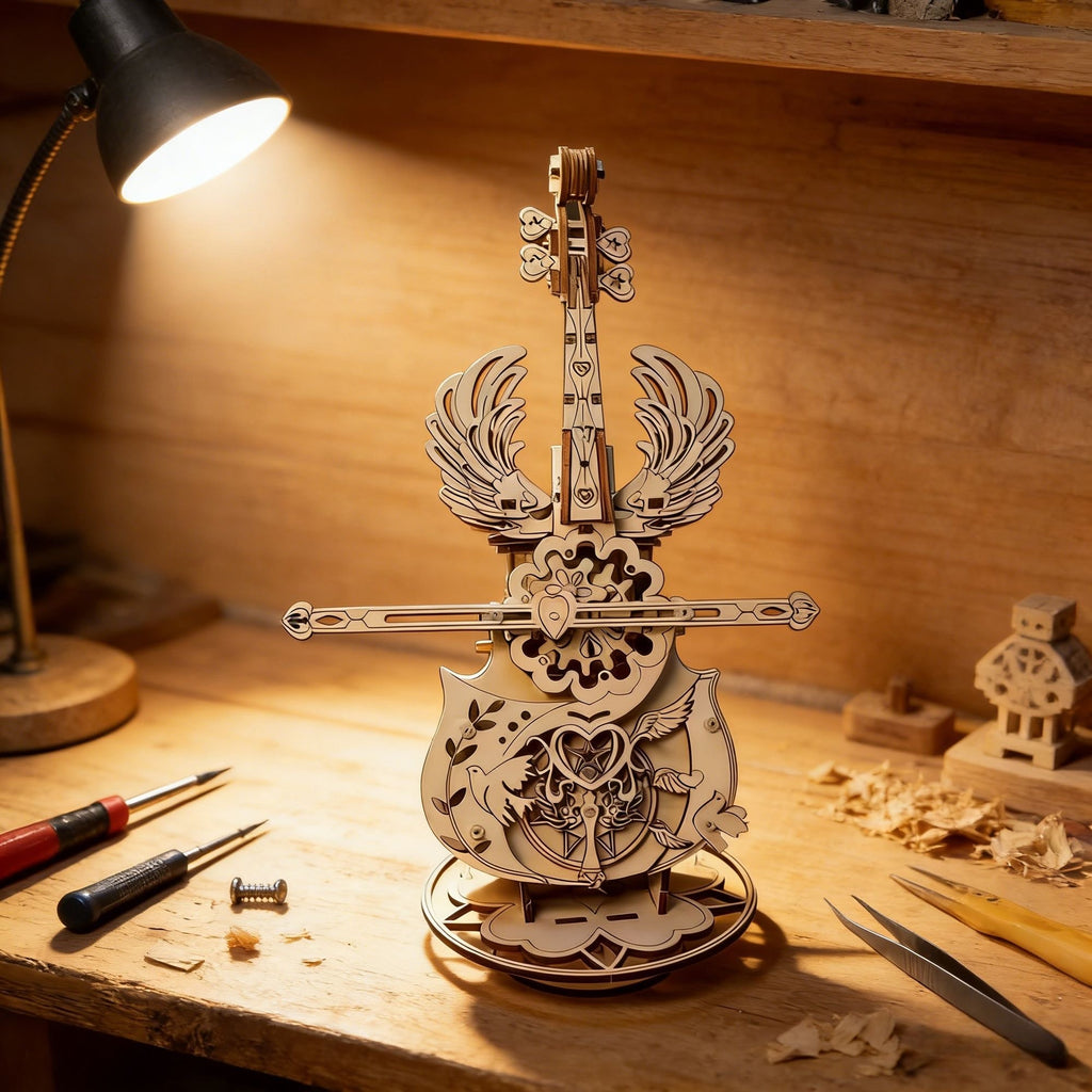 Butterfly Serenade – DIY Wooden Mechanical Cello Music Box Kit